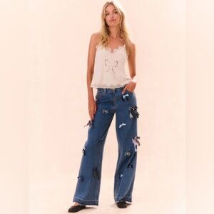 Love shack fancy Dessa Bow Jeans